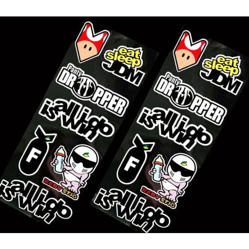 Car Styling Reflective Funny Drift JDM Sticker Label Motorcycle Stickers Decals Auto decoration HD Printed