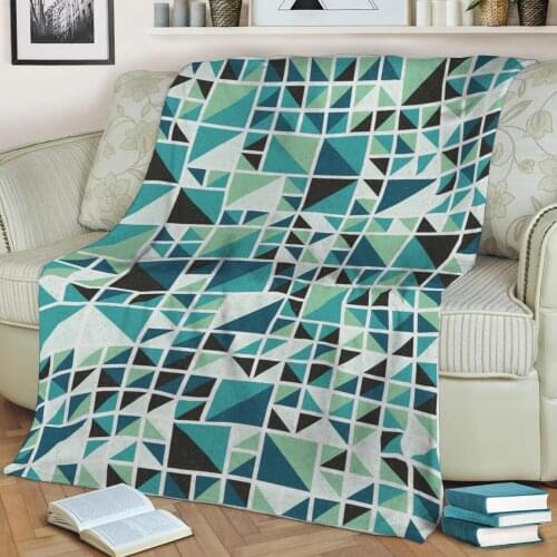 Abstract Geometric Pattern 3D Printed Velvet Plush Throw Fleece Blanket Bedspread Sherpa Blanket Home Decora