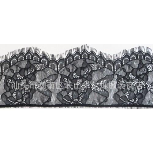FREE SHIPPING 9.5cm wide 3yards per length jacquard non-elastic lace eyelash, XERY0111D