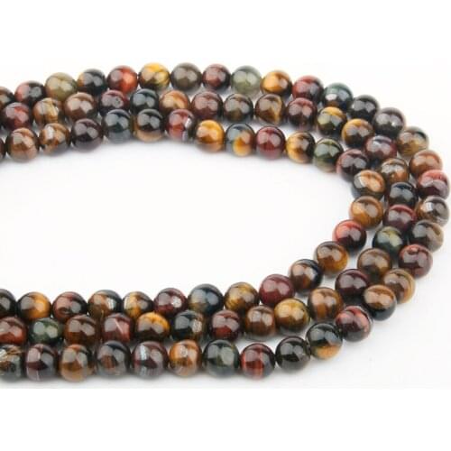 Natural Stone Beads Color Tiger Eye Stone Round for Jewelry Making Beadwork DIY Bracelet Necklace 6/8/10/12mm