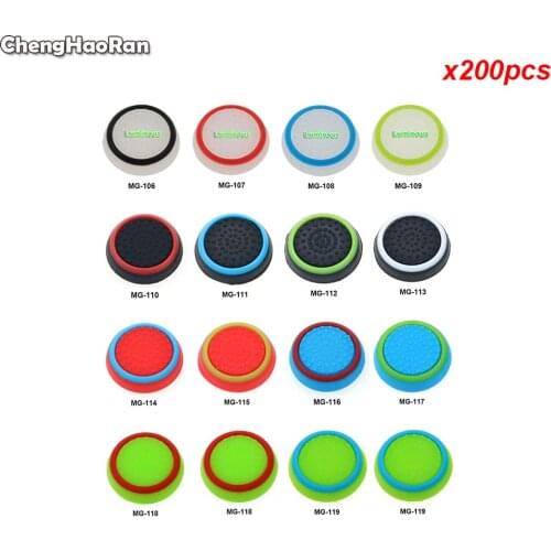 ChengHaoRan 200pcs Silicone Thumb Stick Grip Cap Joystick Cover For PS5/PS4 Slim Pro/PS3/PS2 XBOX ONE/360 Switch Pro Controller