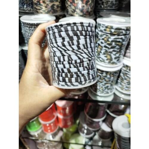 5mm 20meters / Spool zebra -stripe Elastic lycra cord Stitched round lycra cord Lycra strip For DIY Jewelry Marking