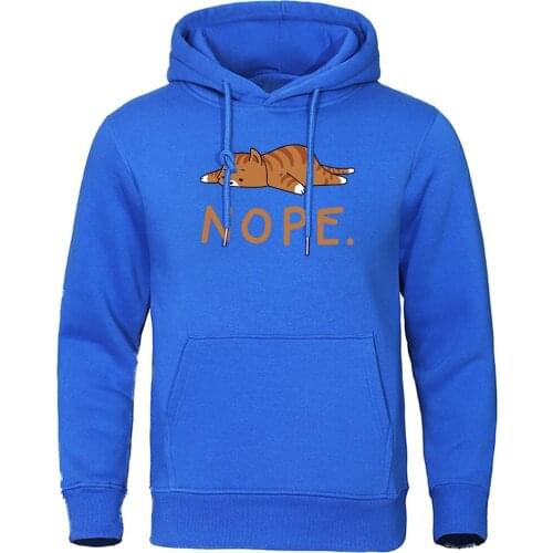 Nope Movement Lovely Cats Print Hoodie Streetwear Street Pullovers Autumn Hoodies Vintage Warm Men Clothing
