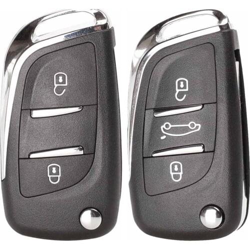 Jingyuqin Folding Flip Remote Car Key Shell CE0536 for Peugeot 407 307 408 308 CITROEN C2 C3 C4 C5 C6 XSARA GRAND PICASSO Groove