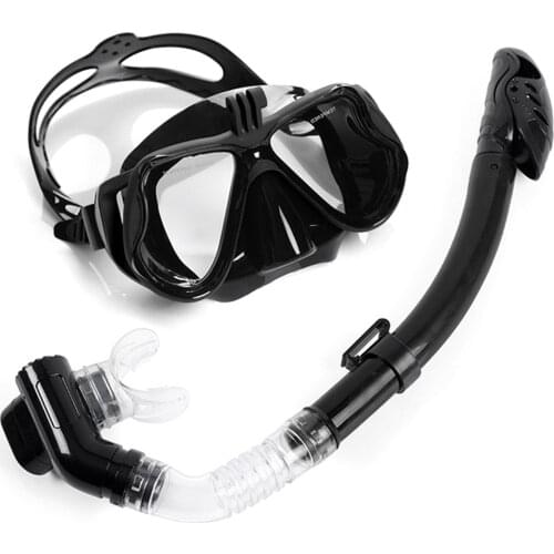 Diving Snorkel Mask Set Snorkeling Gear Foldable Snorkel Goggles Anti Fog Tempered Glass Snorkel Goggles Diving Equipment