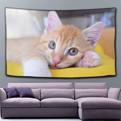 Cat Beautiful Mandala Tapestry Wall Hanging Beach Towel Home Decor Tapestries Living Room Bedroom Couch