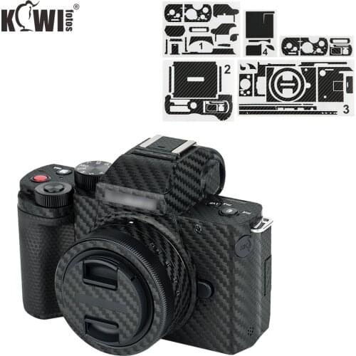 Kiwi Anti-Scratch Camera Body Sticker Cover Protective Skin Film Kit for Panasonic DC-G100 / G110 Protector Carbon Fiber Black