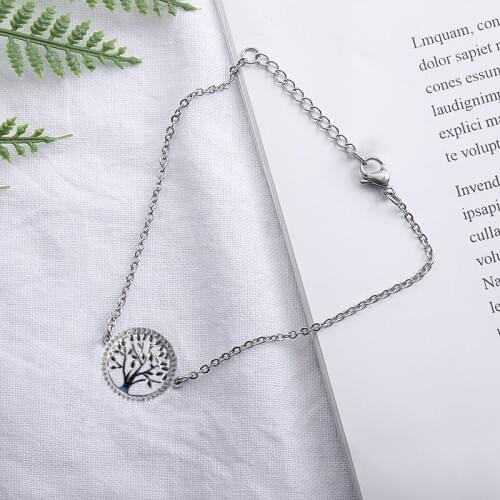 SODROV 2019 New Couples Round Fortune Tree Sterling Silver Bracelet DIY Life Tree 925 Sterling Silver Womens Bracelet HB002