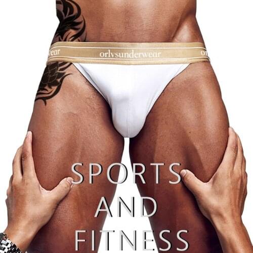 Plus size Mens new ORLVS letter sports underwear low waist fitness sexy cotton briefs pants brave person men underwear XL XXL