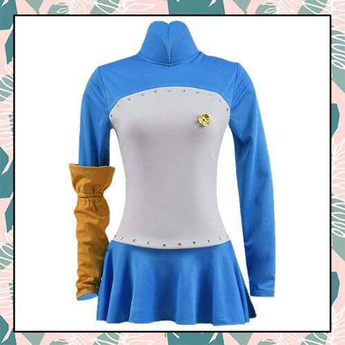 New Anime Cosplay diy Seven Deadly Sins Cosplay Elizabeth Liones Cosplay Costume Dress Nanatsu no Taizai Costume Sleeve