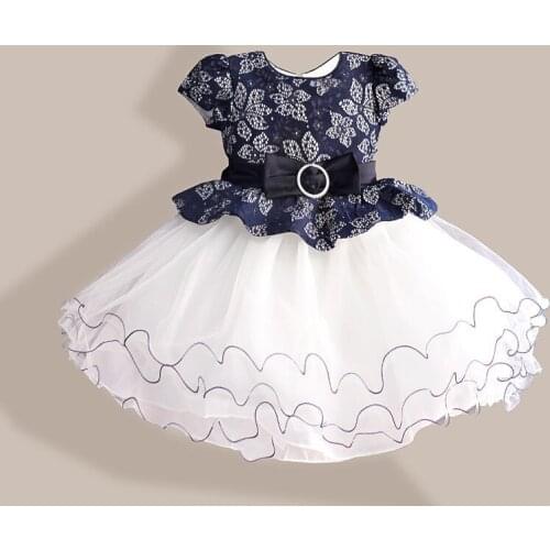 New Summer Diamond Silk Bow Girl Party Dress Wedding Birthday Girls Dresses Tutu Style Princess Clothes for children 3-8T