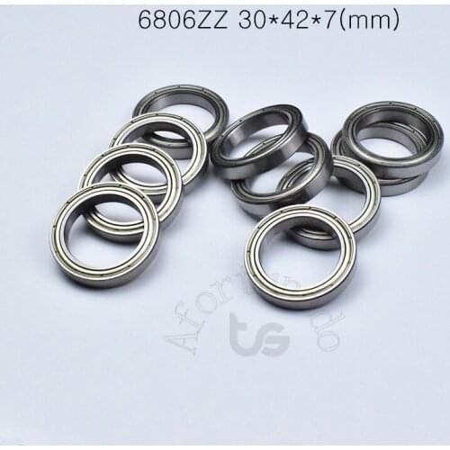 6806ZZ 30*42*7(mm) 10pieces bearing ABEC-5 10pcs Metal sealed bearing 6806 6806Z 6806ZZ chrome steel bearing