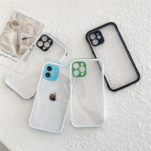 Shockproof Transparent Lens Protects The Phone Case For iPhone 12 11 Pro Max Mini X XR XS 7 8 Plus SE 2020 Back Cover