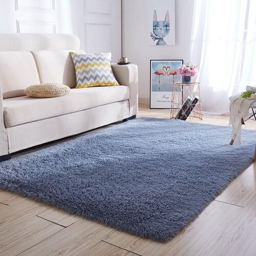 Rectangle carpet solid color simple silk floor mat bedroom study rug chair hanging basket computer swivel chair ottoman blanket