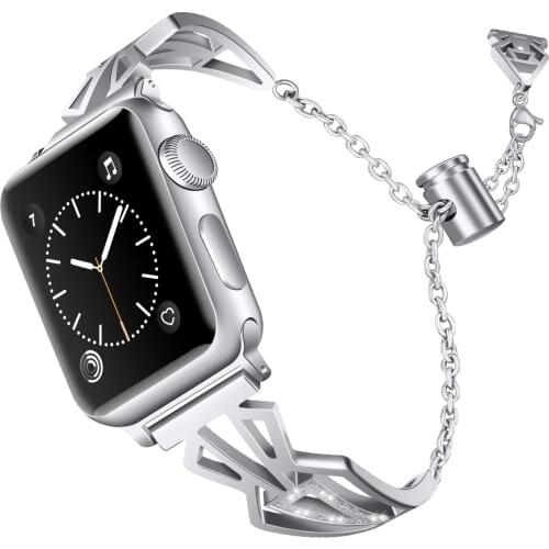 New Fashion Diamond Replacement Accessories Bracelet Band For Apple Watch Series 5 4 3 2 42mm 38mm iwatch Jewery Strap 44mm 40mm