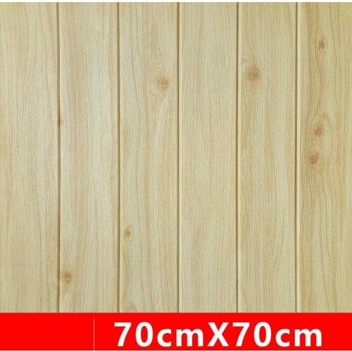 3D Self-Adhesive Wood Sticker DIY Waterproof Foam Wallpaper For Kids Room Decoration Roof Ceiling Background Office Wall Decals