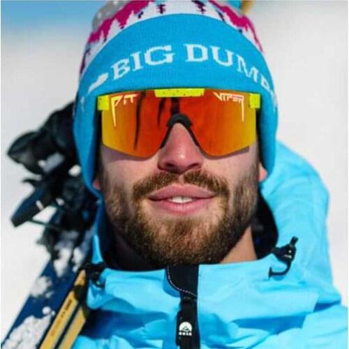 Oversized sunglasses polarized red mirror tr90 uv400 lens protection male sports concave vi snake sunglasses