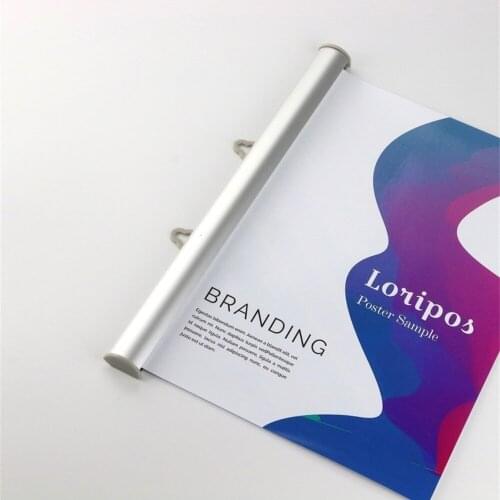 70CM clip on rod aluminium painting portrait painted scroll banner poster hanger clip rail poster clip holder strip flag pole