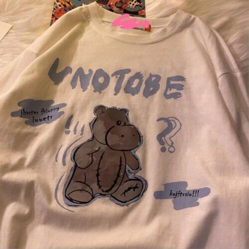 Cute Print T shirt Women Harajuku Style Short Sleeve O Collar Women Tshirt Casual Loose Women T-shirt