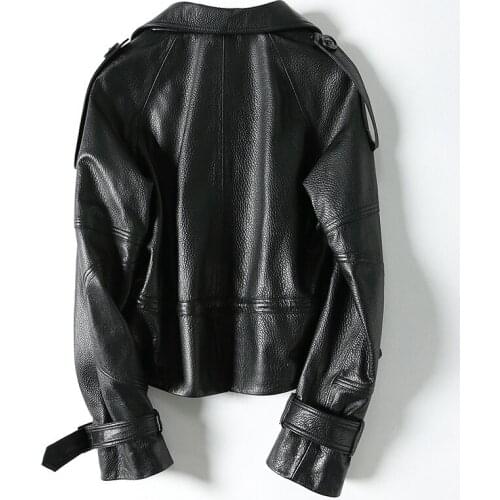 100% Real Sheepskin Coat Female Motorcycle Leather Short Genuine Leather Jacket Women Korean Spring Clothes 2020 LWL1481