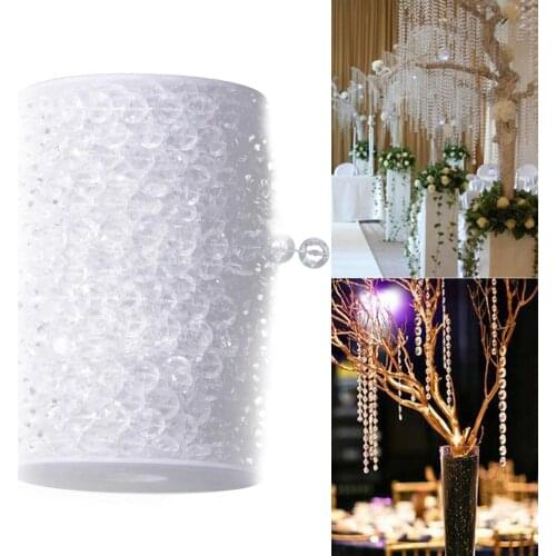 1 Roll 30M Clear Beads Garland Octagonal Strand Acrylic Crystal Beads Curtains DIY Window Door Wedding Party Passage Backdrop De