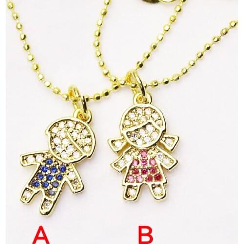 10 Strand Zirconia Boy &Girls charms necklace jewelry accessories Slim chain necklace for women New design 8224