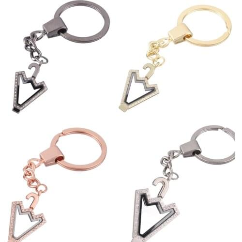 10pcs/lot Mixed color umbrella Alloy crystal twist Memory Living Magnet Glass Key Ring Keychains Locket fit for Floating charms