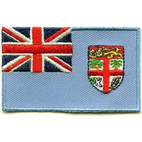 2.5" Fiji Embroidery Country Patch Made by Twill with Heat Cut Broder and Iron On Backing Custom MOQ50pcs Free Shipping by Post
