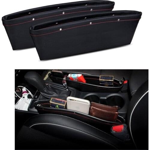 2 Pack Car Seat Gap Filler Premium PU Full Leather Seat Console Organizer Car Pocket Organizer For bmw e46 ford focus 2 bmw e90