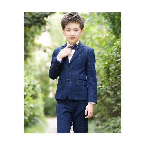 2018 wedding suits for boys plaid children Suits Flower Girl Dresses Blazer Boys costume for boy 5pcs child suit