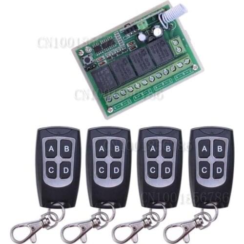 4 Channel DC 12V 4CH RF Wireless Remote Control Switch System 315 MHz 433 MHz Transmitter And Receiver