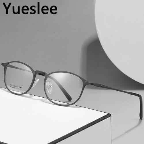 47440 Mens Grade Glasses Frame Aluminum Magnesium Men Commercial Affairs Optical Fashion Computer Eyeglasses Round Glasses