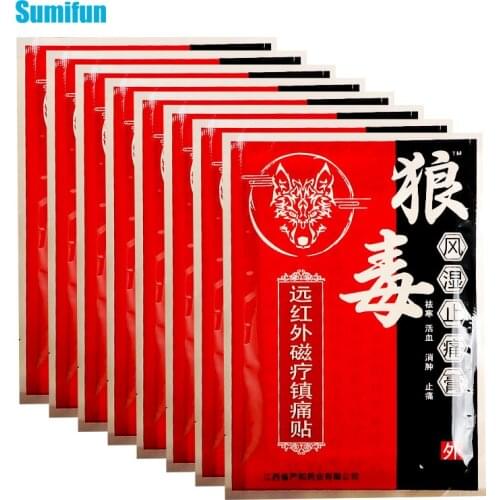 8pcs Wolf Analgesic Patches Rheumatoid Arthritis Joint Back Pain Patch Neck Muscle Body Herbal Plaster Health Care