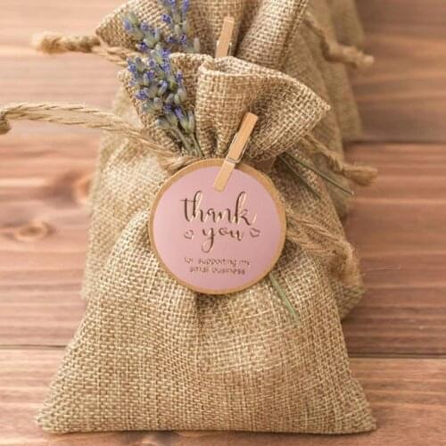 Free shipping 5000pcs/pack hot stamping THANK YOU pink round handmade label Packaging sticker label