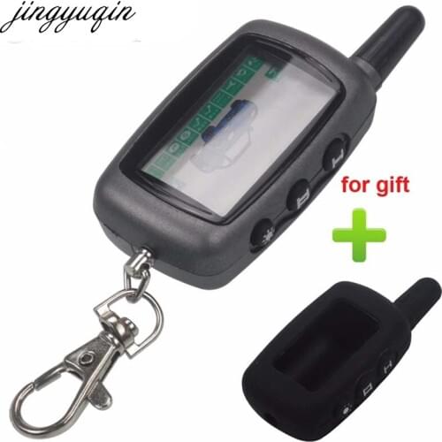 Jingyuqin A9 LCD Remote Control Key Fob +Silicone key Case for Russian Vehicle Security Two Way Car Auto Alarm StarLine A9 Twage
