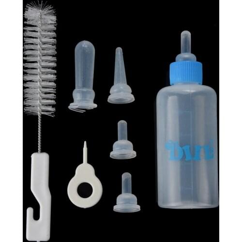 Pet Cat Dog Milk Bottle Pet Puppy Kitten Baby Animal Feeding Bottle Nursing Set 60ML Environmentally Friendly Plastic Bottle