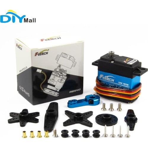 Feetech 25KG FT5325M 180 Degree Digital Servo 1/275 Gear Ratio 91RPM 7.4V Blue Aluminum Alloy Gear Servo Motor With Metal Arm