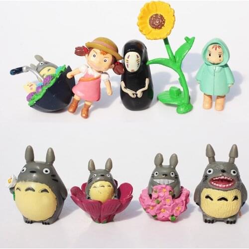 Classic 9pcs Mini Hayao Anime My Neighbor Totoro Figure without base Gift toy Tonari no Totoro figures toys model