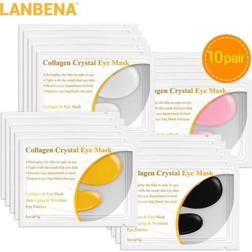 LANBENA Collagen Eye Mask Moisturizing Face Care Anti Aging Eye Bags Dark Circles Skin Care 10 Pairs = 20PCS