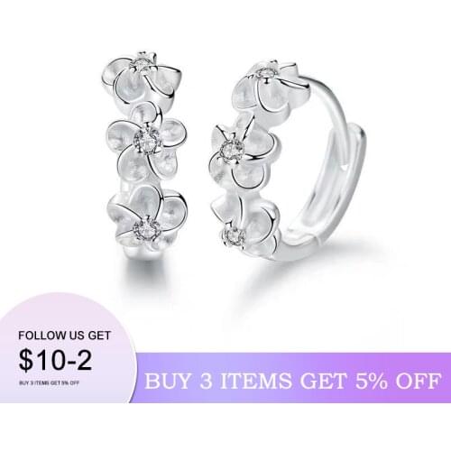 LByzHan 2020 NEW HOT SALE 925 Sterling Silver Earrings Small Flower Round Earrings Female Charm Jewelry Gift