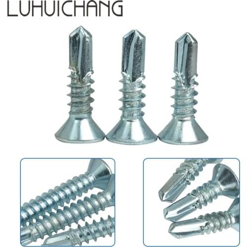 LUHUICHANG 10PCS M4.2 M4.8 Galvanized Cross recessed countersunk head self-drilling tapping screws stainless steel screw