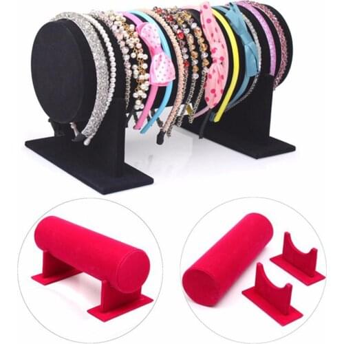 Multi-Tier Velvet Hairclip Headband Hair Hoop Headdress Organizer Earrings Jewelry Display Stand/Holder/Shelf T-bar