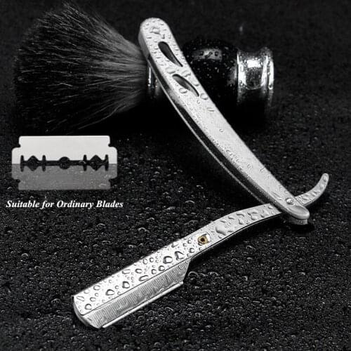 Men Straight Barber Edge Razors Pro Stainless Steel Folding Shaving Knife Hair Removal Styling Tools With 10pcs Blades G1220