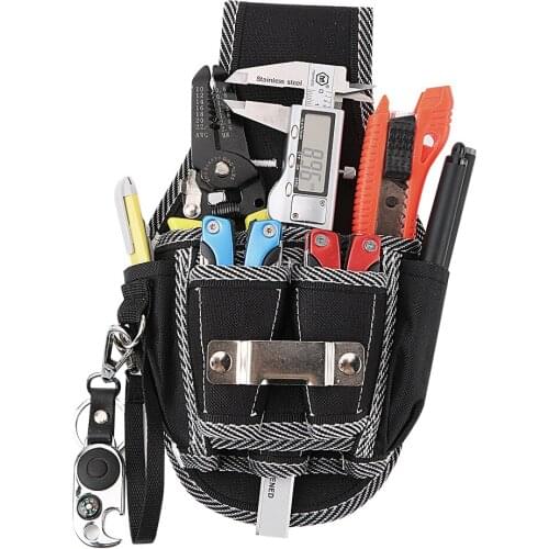 DIYWORK Drill Screwdriver Utility Kit Holder Portable Carpenter Tool Bag Drill Hammer Storage Waist Pocket Tool Belt Pouch Bag