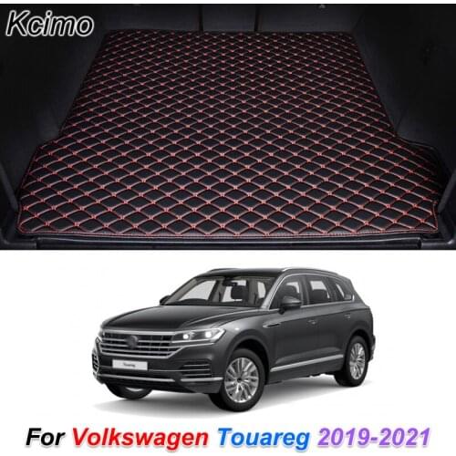 The Trunk Floor Leather Liner Car Trunk Mat Cargo Compartment Floor Carpet for Volkswagen Touareg 2019-2021