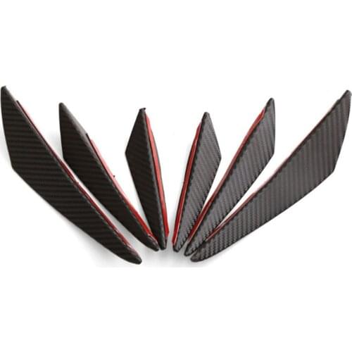 New High quality ABS Carbon Fiber Style Car Front Bumper Lip Splitter Body Spoiler Canards 6pcs/lot