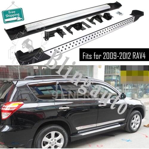 Fits for T.oyota RAV4 2009 2010 2011 2012 2Pcs left right running board side steps nerf bar car pedal side stairs side bar