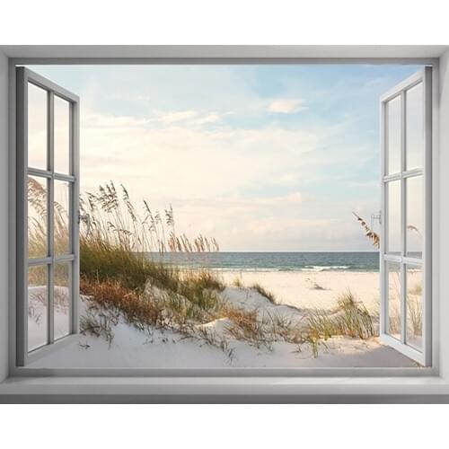 Window sill seaside scenery cross stitch Oil painting girl 11/ 14ct /16/28/27CT cloth cotton thread embroidery DIY handmade