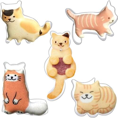 Polymer Clay Cutters Cute Cat Animal Shape Mold Stainless Steel for Cookie Cake Pottery Fondant Craft Cutting Modeling Tool