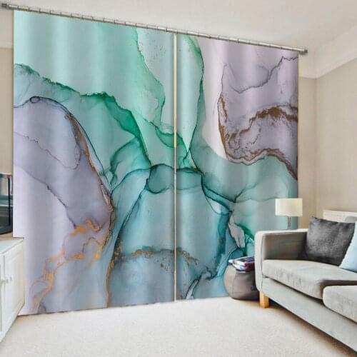 Custom blue marble curtains 3D Blackout Curtains For Living room Bedding room Drapes 3d stereoscopic curtains